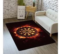 Xisnuient Home Area Rug Runner 3D Darts Wheel Disc Game Flame Printing Thickened Non Slip Mats Doormat Entry Floor Carpet Living Room Indoor Outdoor Throw Rugs (Color 1,60x90 cm)