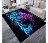 Xisnuient Jungle Panther Leopard Print Area Rug Large Foldable Cheetah Cowhide Animal Pattern 3D Printed NonSlip Washable Flannel Living Room Bedroom Hallway Floor Mat Home Decor (COLOR 5,100x200cm)