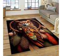 Xisnuient Large Area Rug,Colourful Dream Catcher Cute Owl Cartoon Birds Printed Carpet for Home Living Room Bedroom Sofa Doormat Decor,Children's Game Room Non-slip Floor Mat (Multi 1,100x150 cm)