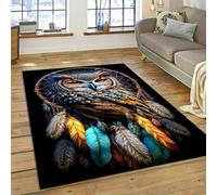 Xisnuient Large Area Rug,Colourful Dream Catcher Cute Owl Cartoon Birds Printed Carpet for Home Living Room Bedroom Sofa Doormat Decor,Children's Game Room Non-slip Floor Mat (Multi 4,100x150 cm)