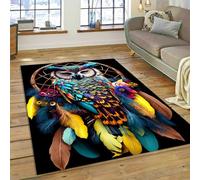 Xisnuient Large Area Rug,Colourful Dream Catcher Cute Owl Cartoon Birds Printed Carpet for Home Living Room Bedroom Sofa Doormat Decor,Children's Game Room Non-slip Floor Mat (Multi 2,100x150 cm)