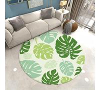 Xisnuient Large Round Rug for Living Room Tropical Floral Green Leaf Fruit Print, Soft and Non-slip Indoor Floor Mats, Area Rugs for Bedroom Studies Dressing Room, 90 cm, Color 6