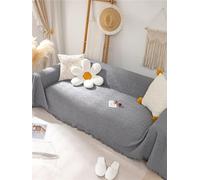 Xisnuient Large Sofa Throw Blanket with Tassels for 1 2 3 4 Seater,100% Handwoven Knitted Settees for Couch,Armchair and Bed Waffle Throws Seater Woven Reversible Versatile Sofas (Colour 2,90x90cm)