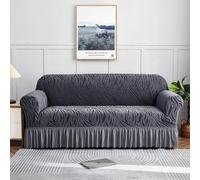 Xisnuient Leopard Sofa Slipcover 1 2 3 4 Seats Couch Sofa Cover with Skirt, Durable Washable High Elastic Stretchable, Easy Fit Universal Furniture Protector Sofa Slipcover (Gray,2 Seats)