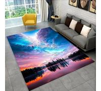 Xisnuient Modern Carpet 3D Natural Tornado Cloud Twister Print Flannel Area Rug Home Decor Non-Slip Carpet for Living Room Bedroom Corridor Bathroom, Soft Bedside Runner Floor Mat (Pink,120x180 cm)