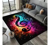 Xisnuient Note Musical Instrument Pattern Rug, Soft Non Slip Washable Music Themed Rug for Living Room Bedroom Music Studio Gaming Room Home Decor (Colour 1,80x120cm)