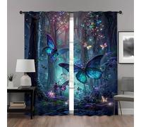 Xisnuient Rod Pocket Printed Curtains 2 Panels, Light Filtering Room Drapes (COLOR-2,2 Pcs/75x166cm)