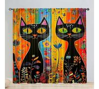 Xisnuient Rod Pocket Printed Curtains 2 Panels, Light Filtering Room Drapes (COLOR-4,2 Pcs/105x230cm)