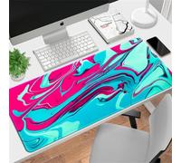 Xisnuient Simple streamline Landscape Extended Gaming Mouse Pad Large Sewn Edge Keyboard Personalised Mouse Pad Washable Non-Slip Waterproof Rubber Bottom Desktop Mat (400 * 800 * 3mm,Pattern 4)