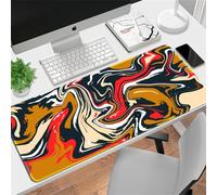 Xisnuient Simple streamline Landscape Extended Gaming Mouse Pad Large Sewn Edge Keyboard Personalised Mouse Pad Washable Non-Slip Waterproof Rubber Bottom Desktop Mat (300 * 700 * 2mm,Pattern 3)