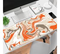 Xisnuient Simple streamline Landscape Extended Gaming Mouse Pad Large Sewn Edge Keyboard Personalised Mouse Pad Washable Non-Slip Waterproof Rubber Bottom Desktop Mat (300 * 600 * 3mm,Pattern 1)