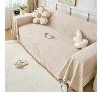 Xisnuient Sofa Throws with Fringe Large 1 2 3 4 Seater Sofa Blankets, Modern Simple Solid Colour Living Room Armchair Blanket Extra Large Non-slip Bedroom Bed Throw (Grey,180x300cm)