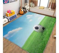 Xisnuient Sports Theme Gaming Rug for Boys Teen Bedrooms, Football Basketball Flame Pattern Non-slip Area Rugs for Living Room, Children's Room, Game Room, Bedside Runner Carpet, 120x160 cm, Color5