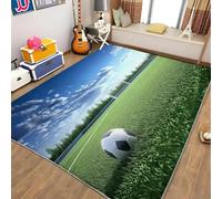 Xisnuient Sports Theme Gaming Rug for Boys Teen Bedrooms, Football Basketball Flame Pattern Non-slip Area Rugs for Living Room, Children's Room, Game Room, Bedside Runner Carpet, 140x200 cm, Color1
