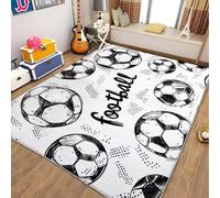 Xisnuient Sports Theme Gaming Rug for Boys Teen Bedrooms, Football Basketball Flame Pattern Non-slip Area Rugs for Living Room, Children's Room, Game Room, Bedside Runner Carpet, 120x180 cm, Color4