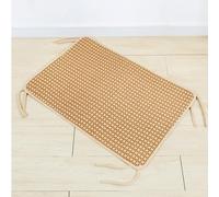 Xisnuient Summer Pet Cooling Mat, Breathable Rattan Dog Cat Pad with Ties, Non-Slip Washable Pet Bed Liner for Small Medium Large Pets, Sofa Furniture Protector, Indoor Outdoor Use (COLOR-3,85x60cm)