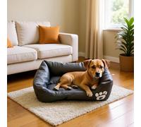 Xisnuient Waterproof Bolster Dog Sofa Bed, Pet Bed for Small Medium Dogs Cats (COLOR-1,S)