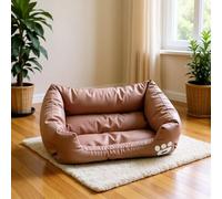 Xisnuient Waterproof Bolster Dog Sofa Bed, Pet Bed for Small Medium Dogs Cats (COLOR-8,M)