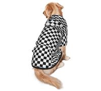 Xiso Ver 3D Black and White Chessboard Dog Hoodie Soft and Warm Dog Hoodie Sweater with Leash Hole and Pocket Dog Winter Sweatshirt Warm Pet Clothes for Medium Large Dogs