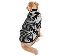 Xiso Ver 3D Vortex Illusion Dog Hoodie Soft and Warm Dog Hoodie Sweater with Leash Hole and Pocket Dog Winter Sweatshirt Warm Pet Clothes for Medium Large Dogs