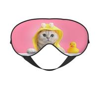 Xiso Ver A Funny Cat Sleep Mask Adjustable Double -Sided Eye Mask Soft Sleeping Eye Covers for Sleeping Perfect Shading Reduce Eye Edema