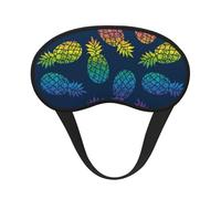Xiso Ver Abstract Bright Pineapple Fruit Retro Print Sleep Mask Adjustable Eye Mask Soft Sleeping Eye Covers for Sleeping Perfect Shading Reduce Eye Edema