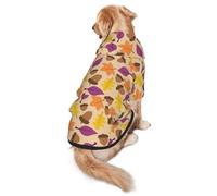 Xiso Ver Acorn Autumn Fall Leaf Leaves Dog Hoodie Soft and Warm Dog Hoodie Sweater with Leash Hole and Pocket Dog Winter Sweatshirt Warm Pet Clothes for Medium Large Dogs