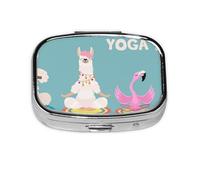 Xiso Ver Animal Meditation Pill Box Portable Metal Pill Organizer 2 Compartment Medicine Small Pill Case for Purses Compact Travel Medicine Holder for Vitamins Medication