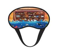 Xiso Ver Animals On Noah's Ark Print Sleep Mask Adjustable Eye Mask Soft Sleeping Eye Covers for Sleeping Perfect Shading Reduce Eye Edema