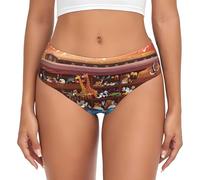 Xiso Ver Animals On Noah's Ark Womens Underwear Soft Briefs Ladies Panties Sexy Lingerie, Animals on Noah's Ark, M