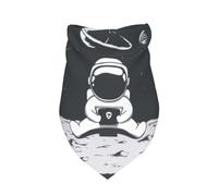 Xiso Ver Astronaut Sits on Moon Dog Bandana 1 Pack Premium Durable Triangle Scarf Washable Dog Bandana Boy Birthday Suitable for Neutral Large Dogs