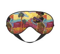Xiso Ver Beautiful African Woman,Southern Mountains Landscape Sleep Mask Adjustable Double -Sided Eye Mask Soft Sleeping Eye Covers for Sleeping Perfect Shading Reduce Eye Edema