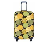 Xiso Ver Bees and Honeycombs Luggage Cover Washable Elasticated Luggage Covers for Suitcase tsa Approved Stylish Dust and Scratch Resistant Luggage Case Protector for Kids and Adults -, Bee Honey, M