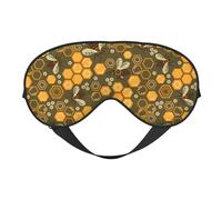 Xiso Ver Bees and Honeycombs Sleep Mask Adjustable Double -Sided Eye Mask Soft Sleeping Eye Covers for Sleeping Perfect Shading Reduce Eye Edema