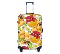 Xiso Ver Bird Butterfly Rose Luggage Cover Washable Elasticated Luggage Covers for Suitcase tsa Approved Stylish Dust and Scratch Resistant Luggage Case Protector for Kids and Adults -, Bees Honeycomb