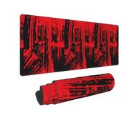 Xiso Ver Bloody Background Large Gaming Mouse Pad 31.5 x 11.8in Keyboard Mouse Mat Desk Keyboard Pad for Work, Play, Office, Home with Non-Slip Rubber Base Stitched Edges