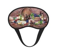 Xiso Ver Bottle Glass Red Wine Print Sleep Mask Adjustable Eye Mask Soft Sleeping Eye Covers for Sleeping Perfect Shading Reduce Eye Edema