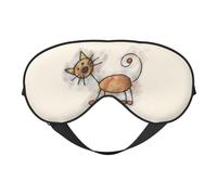 Xiso Ver Brown Cat Cartoon Sleep Mask Adjustable Double -Sided Eye Mask Soft Sleeping Eye Covers for Sleeping Perfect Shading Reduce Eye Edema