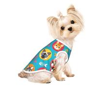 Xiso Ver Cat and Fish Bones Print Dog Shirts Elastic Soft Dog T-Shirts Breathable Pet Clothes Spring Summer Pet Apparel Tee Shirt for Puppy Kitty Cats Small Medium Dogs