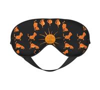 Xiso Ver Cat Doing Yoga Sleep Mask Adjustable Double -Sided Eye Mask Soft Sleeping Eye Covers for Sleeping Perfect Shading Reduce Eye Edema