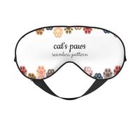 Xiso Ver Cat Paws Sleep Mask Adjustable Double -Sided Eye Mask Soft Sleeping Eye Covers for Sleeping Perfect Shading Reduce Eye Edema