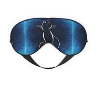 Xiso Ver Cat Sketch Sleep Mask Adjustable Double -Sided Eye Mask Soft Sleeping Eye Covers for Sleeping Perfect Shading Reduce Eye Edema