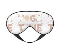 Xiso Ver Cat Yoga Time Sleep Mask Adjustable Double -Sided Eye Mask Soft Sleeping Eye Covers for Sleeping Perfect Shading Reduce Eye Edema