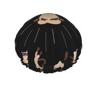Xiso Ver Cats Yoga Shower Cap for Women Double Waterproof Layers Bath Hats Elastic and Reusable Hair Caps for Long Thick Hair Soft Bath Shower Hair Hat