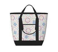 Xiso Ver Chaotic Line of Swatches Insulated Cooler Bag Large Insulated Lunch Box Shopping Freezer Grocery Bags Reusable Insulated Leakproof Lunch Tote for Shopping, Traveling, Beach & Picnic