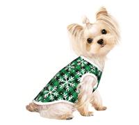 Xiso Ver Christmas Pattern at Buffalo Plaid Print Dog Shirts Elastic Soft Dog T-Shirts Breathable Pet Clothes Spring Summer Pet Apparel Tee Shirt for Puppy Kitty Cats Small Medium Dogs