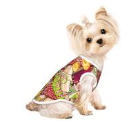 Xiso Ver Colored Large Mushrooms and Leaves Print Dog Shirts Elastic Soft Dog T-Shirts Breathable Pet Clothes Spring Summer Pet Apparel Tee Shirt for Puppy Kitty Cats Small Medium Dogs