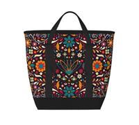 Xiso Ver Colorful Mexican2 Insulated Cooler Bag Large Insulated Lunch Box Shopping Freezer Grocery Bags Reusable Insulated Leakproof Lunch Tote for Shopping, Traveling, Beach & Picnic