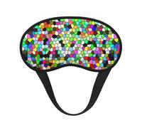 Xiso Ver Colorful Tie Dye Stained Glass Print Sleep Mask Adjustable Eye Mask Soft Sleeping Eye Covers for Sleeping Perfect Shading Reduce Eye Edema