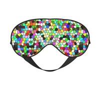 Xiso Ver Colorful Tie Dye Stained Glass Sleep Mask Adjustable Double -Sided Eye Mask Soft Sleeping Eye Covers for Sleeping Perfect Shading Reduce Eye Edema